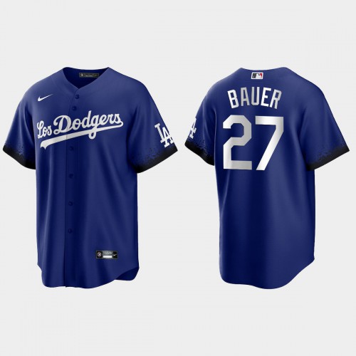 Los Angeles Los Angeles Dodgers #27 Trevor Bauer Men's 2021 City Connect Game Jersey Royal Men's cheap jerseys for sale - CheapJerseys.Shop