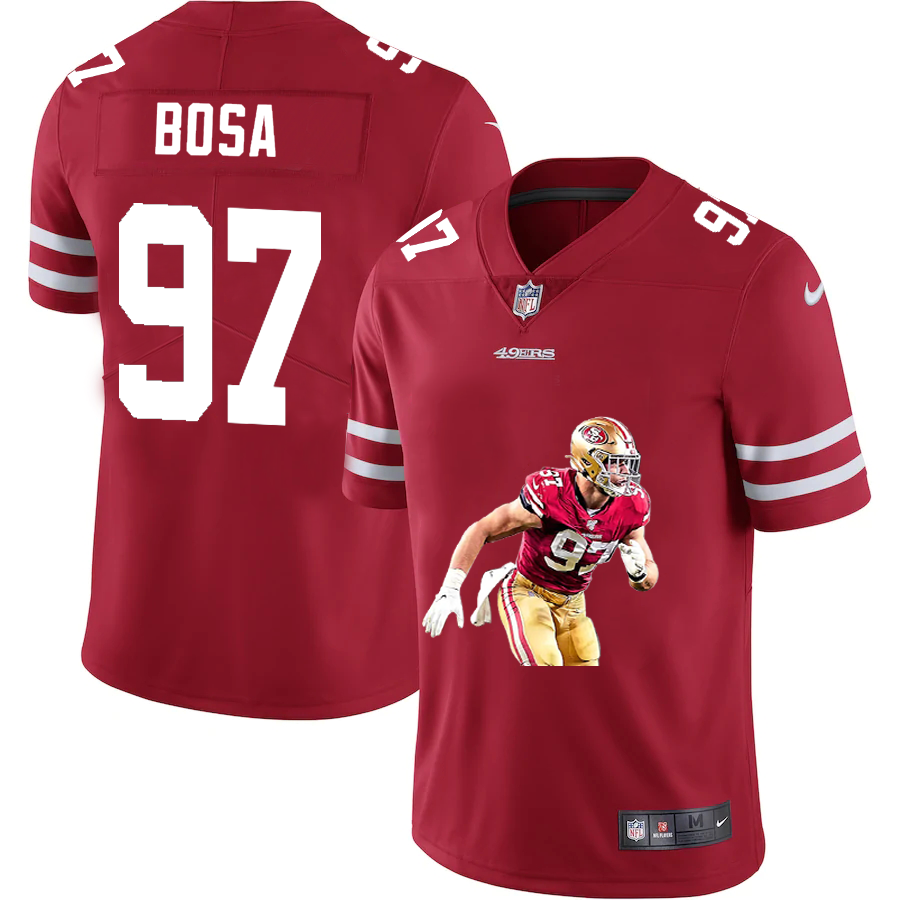 San Francisco 49ers #97 Nick Bosa Men's Player Signature Moves Vapor Limited Jersey Red cheap jerseys for sale - CheapJerseys.Shop