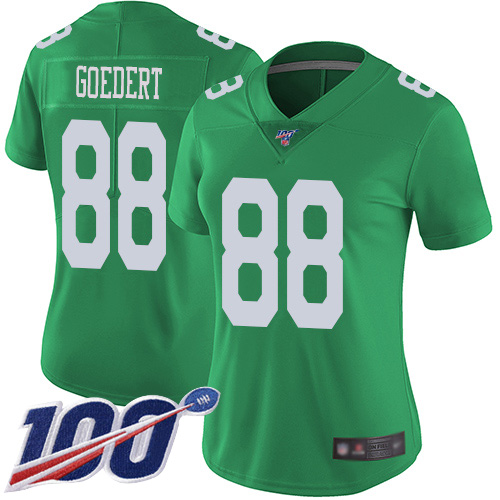 Eagles #88 Dallas Goedert Green Women's Stitched Limited Rush 100th Season Jersey cheap jerseys for sale - CheapJerseys.Shop