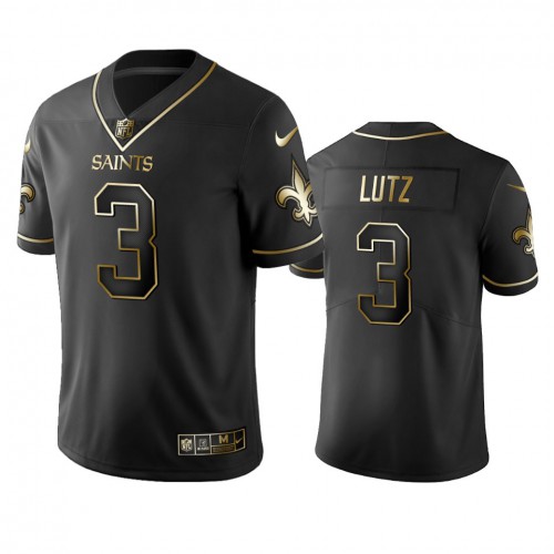New Orleans Saints #3 Wil Lutz Men's Stitched Vapor Untouchable Limited Black Golden Jersey Men's cheap jerseys for sale - CheapJerseys.Shop