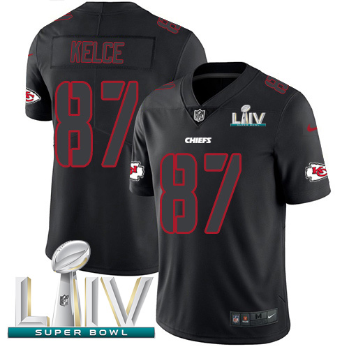 Chiefs #87 Travis Kelce Black Super Bowl LIV 2020 Men's Stitched Limited Rush Impact Jersey cheap jerseys for sale - CheapJerseys.Shop