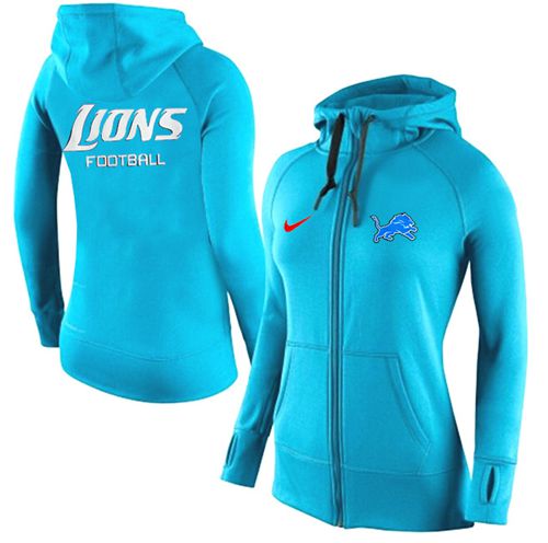 Women's Detroit Lions Full-Zip Performance Hoodie Light Blue cheap jerseys for sale - CheapJerseys.Shop