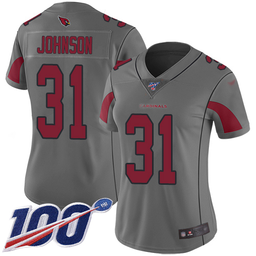 Cardinals #31 David Johnson Silver Women's Stitched Limited Inverted Legend 100th Season Jersey cheap jerseys for sale - CheapJerseys.Shop
