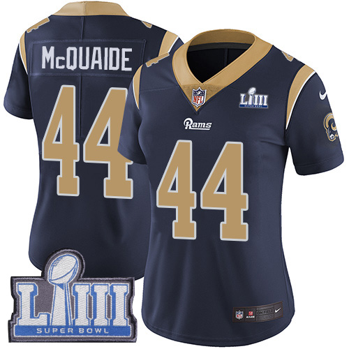 Los Angeles Rams #44 Jacob McQuaide Navy Blue Team Color Super Bowl LIII Bound Women's Stitched Vapor Untouchable Limited Jersey Womens cheap jerseys for sale - CheapJerseys.Shop