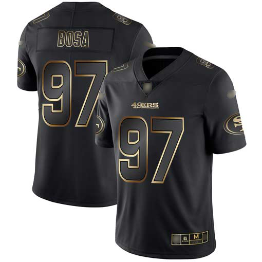 49ers #97 Nick Bosa Black/Gold Men's Stitched Vapor Untouchable Limited Jersey cheap jerseys for sale - CheapJerseys.Shop
