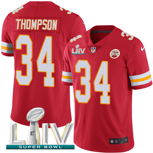 Kansas City Chiefs #34 Darwin Thompson Red Super Bowl LIV 2020 Team Color Youth Stitched Vapor Untouchable Limited Jersey Youth cheap jerseys for sale - CheapJerseys.Shop