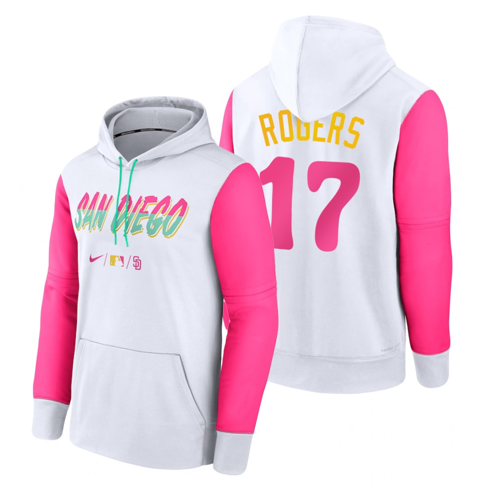 San Diego Padres #17 Taylor Rogers Men's 2022 City Connect Hoodie - White cheap jerseys for sale - CheapJerseys.Shop