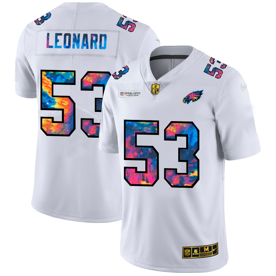 Philadelphia Eagles #53 Shaquille Leonard Men's White Multi-Color 2020 Crucial Catch Limited Jersey cheap jerseys for sale - CheapJerseys.Shop