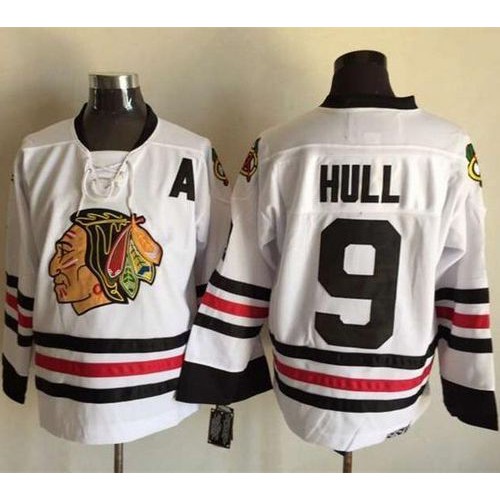 Chicago Blackhawks #9 Bobby Hull White CCM Throwback Stitched Jersey Men's cheap jerseys for sale - CheapJerseys.Shop