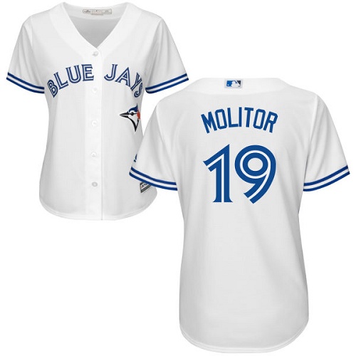 Toronto Blue Jays #19 Paul Molitor White Home Women's Stitched Jersey Womens cheap jerseys for sale - CheapJerseys.Shop
