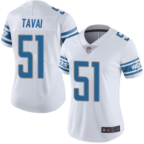 Detroit Lions #51 Jahlani Tavai White Women's Stitched Vapor Untouchable Limited Jersey Womens cheap jerseys for sale - CheapJerseys.Shop