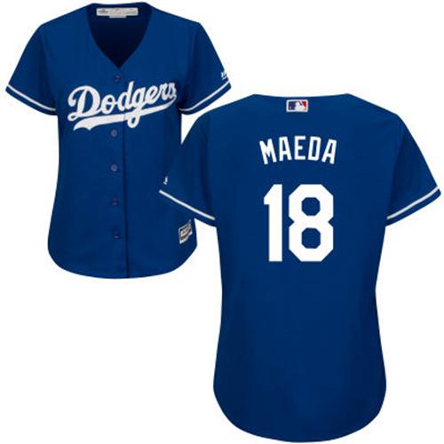 Los Angeles Dodgers #18 Kenta Maeda Blue Alternate Women's Stitched Jersey Womens cheap jerseys for sale - CheapJerseys.Shop