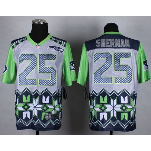 Seattle Seahawks #25 Richard Sherman Grey Men's Stitched Elite Noble Fashion Jersey Men's cheap jerseys for sale - CheapJerseys.Shop