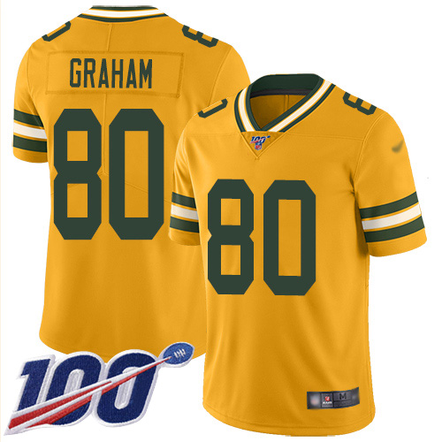 Green Bay Packers #80 Jimmy Graham Gold Men's Stitched Limited Inverted Legend 100th Season Jersey Men's cheap jerseys for sale - CheapJerseys.Shop