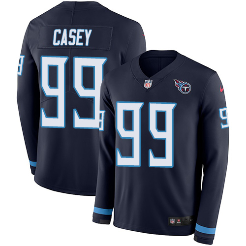 Tennessee Titans #99 Jurrell Casey Navy Blue Team Color Men's Stitched Limited Therma Long Sleeve Jersey Men's cheap jerseys for sale - CheapJerseys.Shop