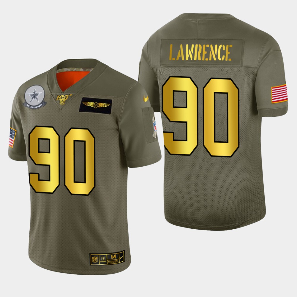 Dallas Cowboys #90 Demarcus Lawrence Men's Olive Gold 2019 Salute To Service Limited 100 Jersey cheap jerseys for sale - CheapJerseys.Shop