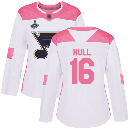 St. Louis Blues #16 Brett Hull White/Pink Authentic Fashion Stanley Cup Champions Women's Stitched Jersey Womens cheap jerseys for sale - CheapJerseys.Shop