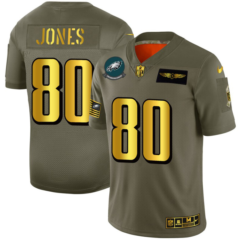 Philadelphia Eagles #80 Julio Jones Men's Olive Gold 2019 Salute To Service Limited Jersey cheap jerseys for sale - CheapJerseys.Shop
