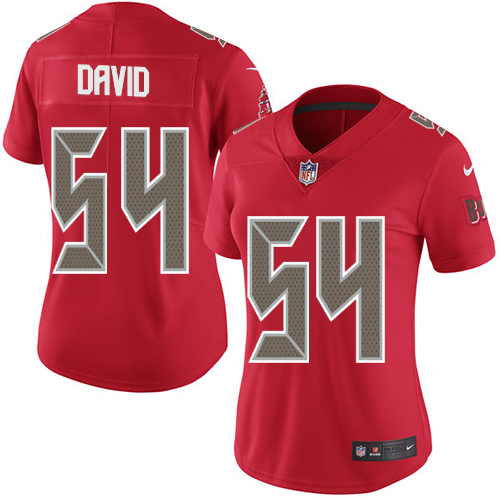 Buccaneers #54 Lavonte David Red Women's Stitched Limited Rush Jersey cheap jerseys for sale - CheapJerseys.Shop