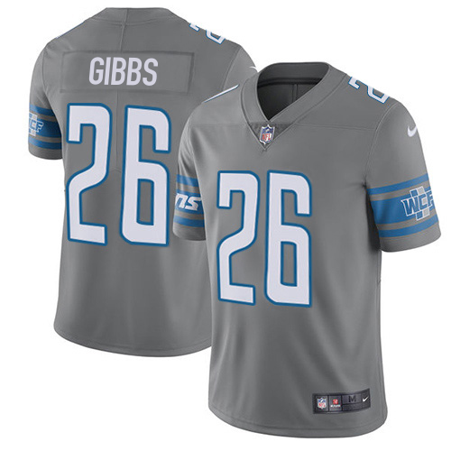 Lions #26 Jahmyr Gibbs Gray Youth Stitched Limited Rush Jersey cheap jerseys for sale - CheapJerseys.Shop