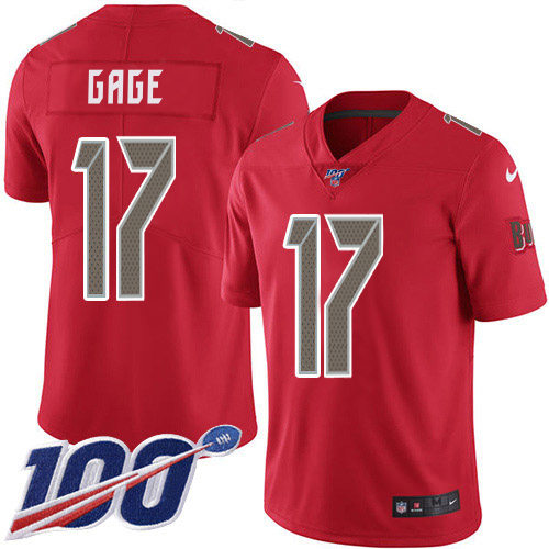 Buccaneers #17 Russell Gage Red Men's Stitched Limited Rush 100th Season Jersey cheap jerseys for sale - CheapJerseys.Shop