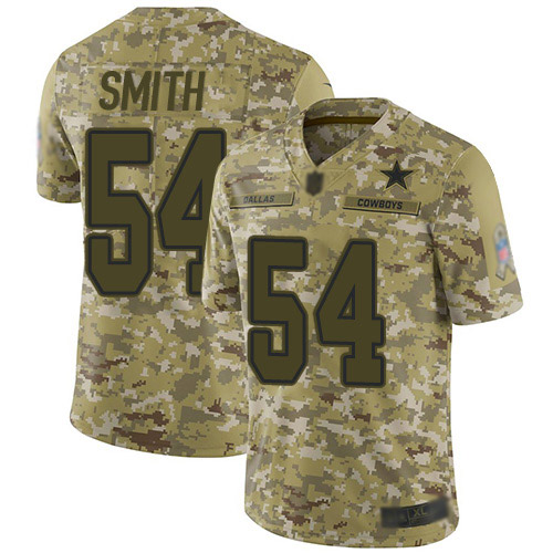 Dallas Cowboys #54 Jaylon Smith Camo Men's Stitched Limited 2018 Salute To Service Jersey Men's cheap jerseys for sale - CheapJerseys.Shop