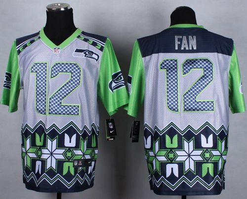 Seahawks #12 Fan Grey Men's Stitched Elite Noble Fashion Jersey cheap jerseys for sale - CheapJerseys.Shop