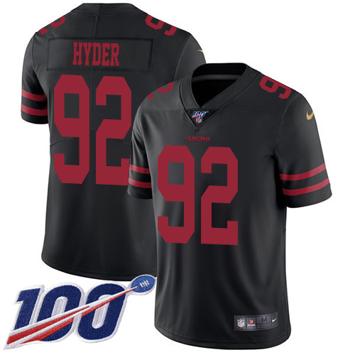 San Francisco 49ers #92 Kerry Hyder Black Alternate Men's Stitched 100th Season Vapor Untouchable Limited Jersey Men's cheap jerseys for sale - CheapJerseys.Shop