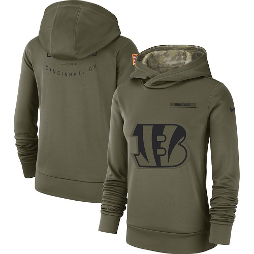 Women's Cincinnati Bengals Olive Salute To Service Sideline Therma Performance Pullover Hoodie cheap jerseys for sale - CheapJerseys.Shop