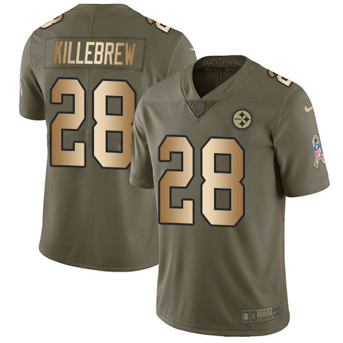Steelers #28 Miles Killebrew Olive/Gold Youth Stitched Limited 2017 Salute To Service Jersey cheap jerseys for sale - CheapJerseys.Shop