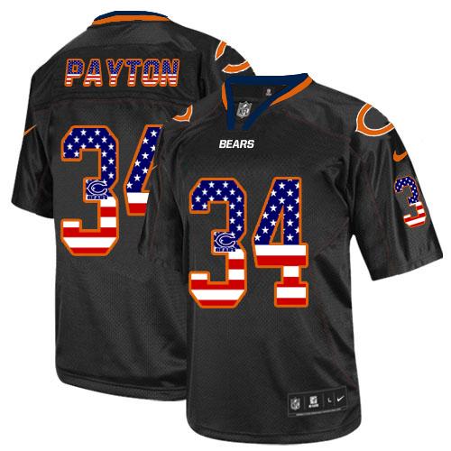 Bears #34 Walter Payton Black Men's Stitched Elite USA Flag Fashion Jersey cheap jerseys for sale - CheapJerseys.Shop