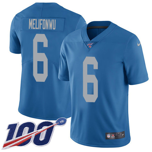 Lions #6 Ifeatu Melifonwu Blue Throwback Men's Stitched 100th Season Vapor Untouchable Limited Jersey cheap jerseys for sale - CheapJerseys.Shop