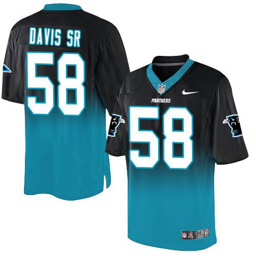 Carolina Panthers #58 Thomas Davis Sr Black/Blue Men's Stitched Elite Fadeaway Fashion Jersey Men's cheap jerseys for sale - CheapJerseys.Shop