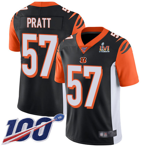 Cincinnati Bengals #57 Germaine Pratt Black Team Color Super Bowl LVI Patch Youth Stitched 100th Season Vapor Limited Jersey Youth cheap jerseys for sale - CheapJerseys.Shop