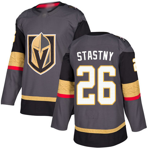 Golden Vegas Golden Knights #26 Paul Stastny Grey Home Authentic Stitched Jersey Men's cheap jerseys for sale - CheapJerseys.Shop