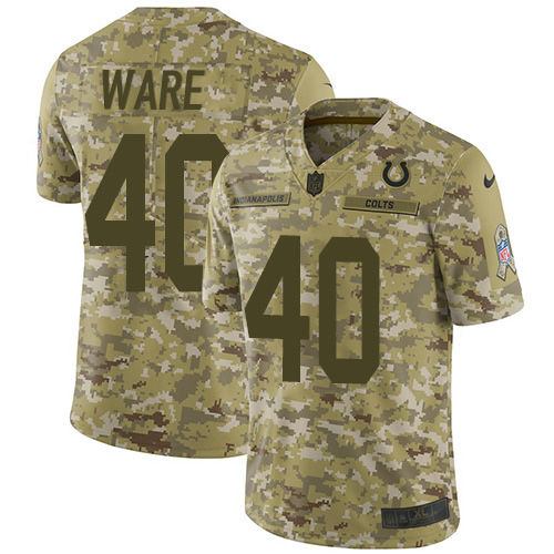 Indianapolis Colts #40 Spencer Ware Camo Men's Stitched Limited 2018 Salute To Service Jersey Men's cheap jerseys for sale - CheapJerseys.Shop