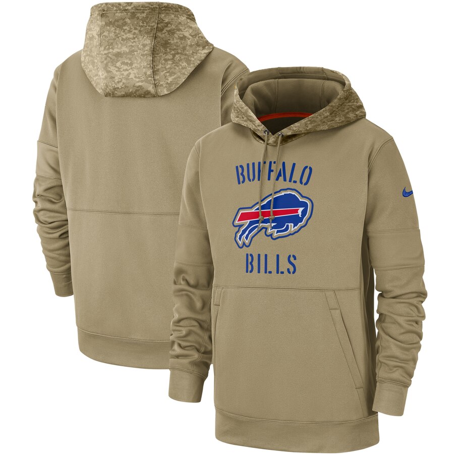 Men's Buffalo Bills Tan 2019 Salute To Service Sideline Therma Pullover Hoodie cheap jerseys for sale - CheapJerseys.Shop