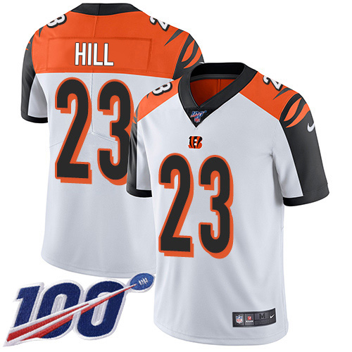Bengals #23 Daxton Hill White Men's Stitched 100th Season Vapor Untouchable Limited Jersey cheap jerseys for sale - CheapJerseys.Shop