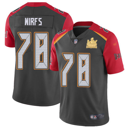 Tampa Bay Buccaneers #78 Tristan Wirfs Gray Men's Super Bowl LV Champions Patch Stitched Limited Inverted Legend Jersey Men's cheap jerseys for sale - CheapJerseys.Shop