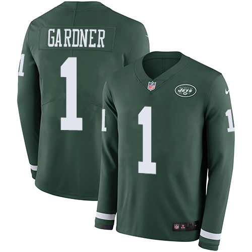 Jets #1 Ahmad Sauce Gardner Green Team Color Men's Stitched Limited Therma Long Sleeve Jersey cheap jerseys for sale - CheapJerseys.Shop