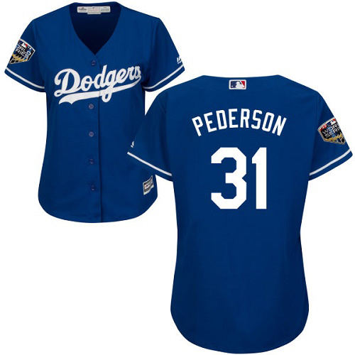 Los Angeles Dodgers #31 Joc Pederson Blue Alternate 2018 World Series Women's Stitched Jersey Womens cheap jerseys for sale - CheapJerseys.Shop