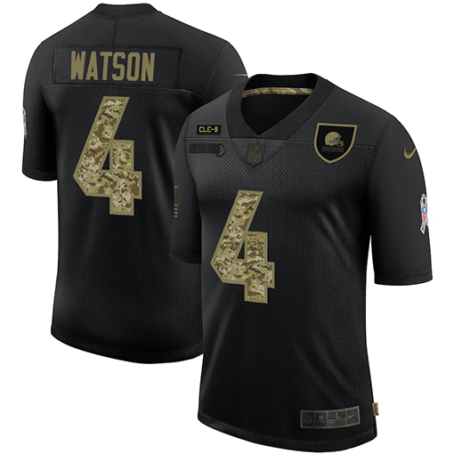 Cleveland Browns #4 Deshaun Watson Men's 2020 Salute To Service Camo Limited Jersey Black cheap jerseys for sale - CheapJerseys.Shop