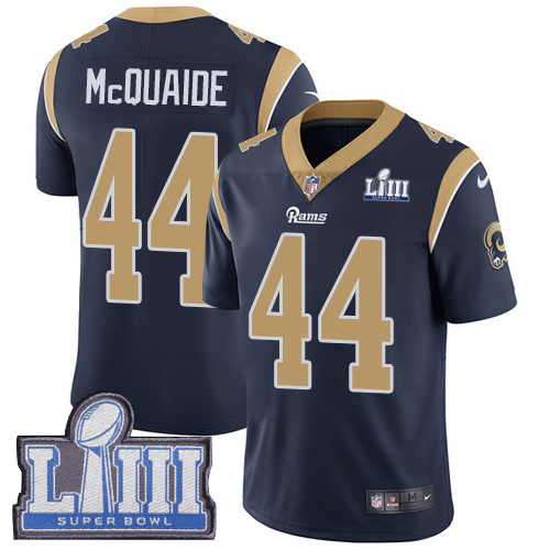 Los Angeles Rams #44 Jacob McQuaide Navy Blue Team Color Super Bowl LIII Bound Men's Stitched Vapor Untouchable Limited Jersey Men's cheap jerseys for sale - CheapJerseys.Shop