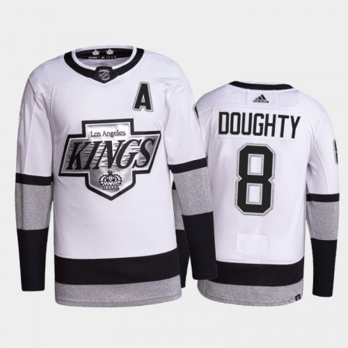 Los Angeles Kings #8 Drew Doughty Men's 2021-22 Alternate Authentic Jersey - White Men's cheap jerseys for sale - CheapJerseys.Shop