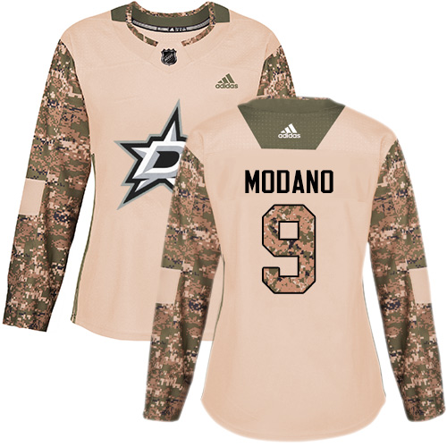 Dallas Stars #9 Mike Modano Camo Authentic 2017 Veterans Day Women's Stitched Jersey Womens cheap jerseys for sale - CheapJerseys.Shop