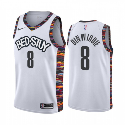 Brooklyn Nets #8 Spencer Dinwiddie Mens 2019-20 White BED-STUY City Edition Stitched Jersey Mens cheap jerseys for sale - CheapJerseys.Shop