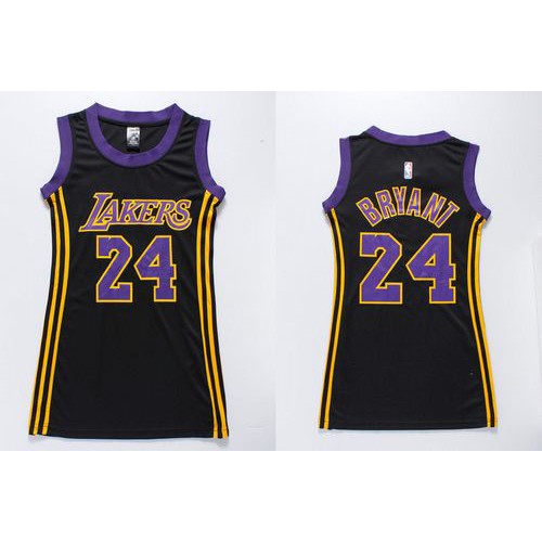Los Angeles Lakers #24 Kobe Bryant Black(Purple No.) Dress Womens Stitched Jersey Womens cheap jerseys for sale - CheapJerseys.Shop