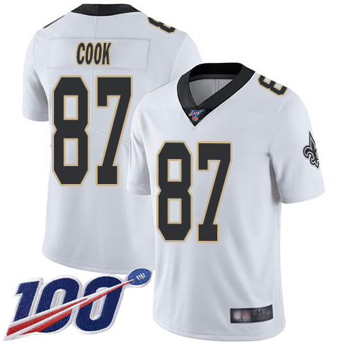 New Orleans Saints #87 Jared Cook White Men's Stitched 100th Season Vapor Limited Jersey Men's cheap jerseys for sale - CheapJerseys.Shop