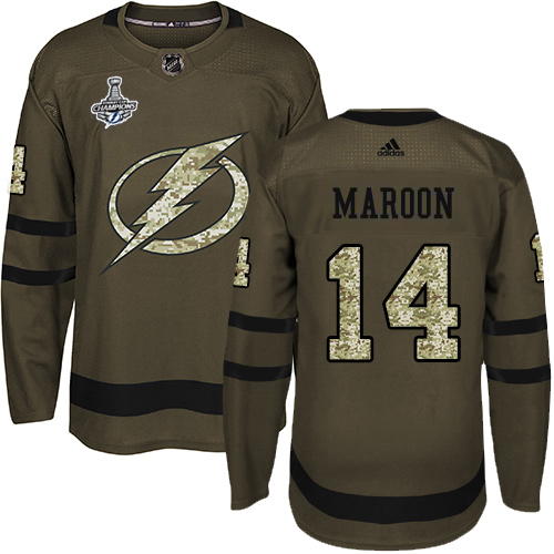 Tampa Bay Lightning #14 Pat Maroon Green Salute to Service 2020 Stanley Cup Champions Stitched Jersey Men's cheap jerseys for sale - CheapJerseys.Shop
