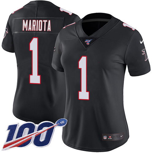 Falcons #1 Marcus Mariota Black Alternate Stitched Women's 100th Season Vapor Untouchable Limited Jersey cheap jerseys for sale - CheapJerseys.Shop
